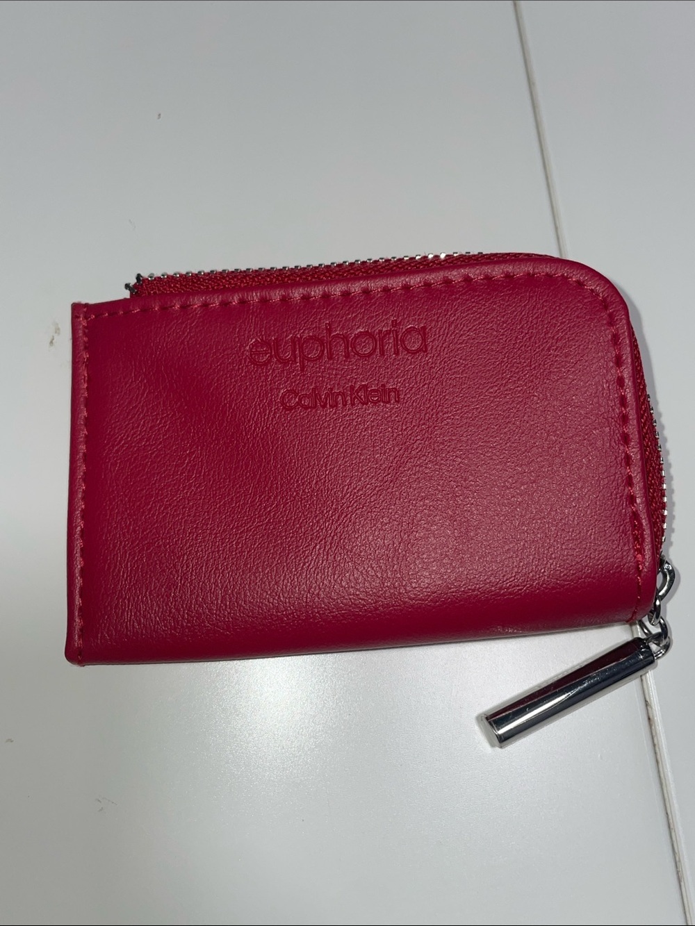 Calvin Klein Euphoria Small Zip Card Pouch - Hot Pink